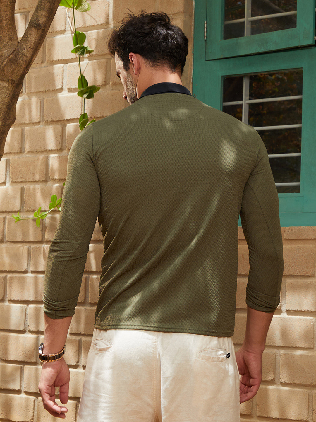 Textured Cuban Polo T-Shirt