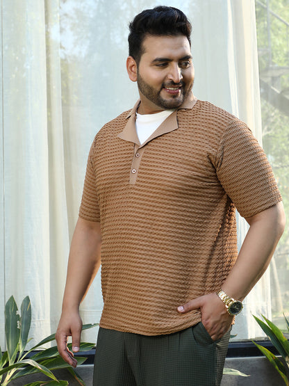 Crease-Tactile Cuban Polo T-Shirt