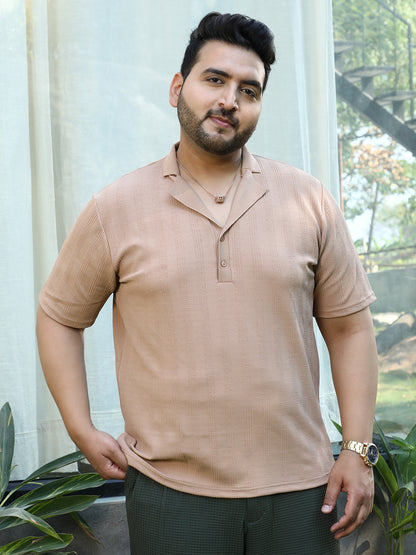 Rope-Tactile Cuban Polo T-Shirt