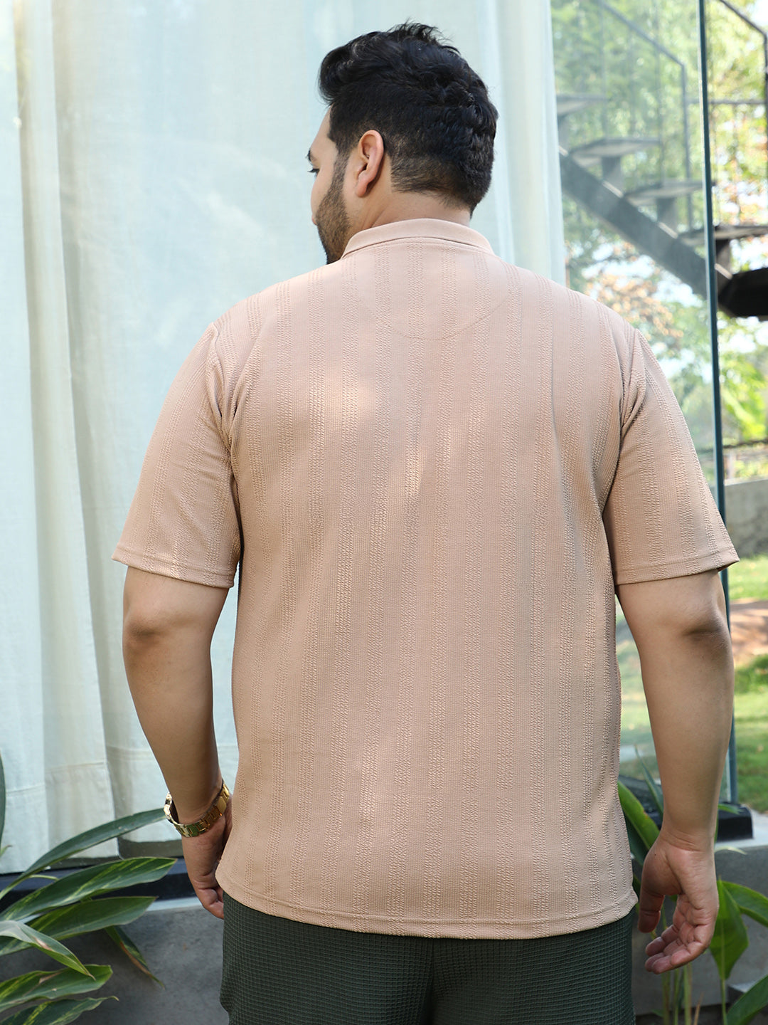 Rope-Tactile Cuban Polo T-Shirt