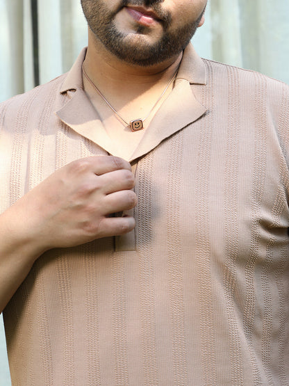Rope-Tactile Cuban Polo T-Shirt
