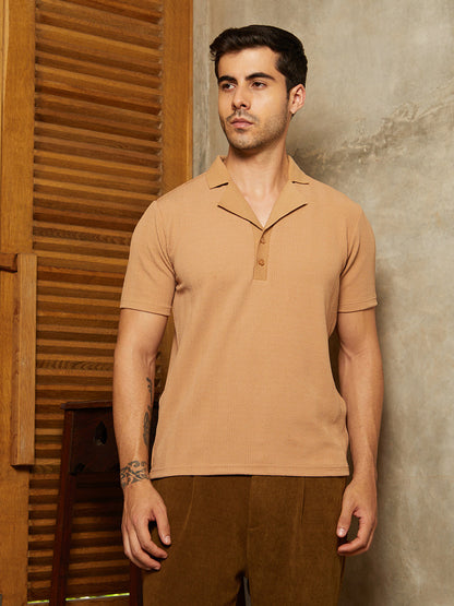 Rope-Tactile Cuban Polo T-Shirt