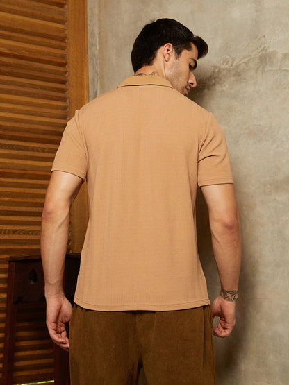 Rope-Tactile Cuban Polo T-Shirt