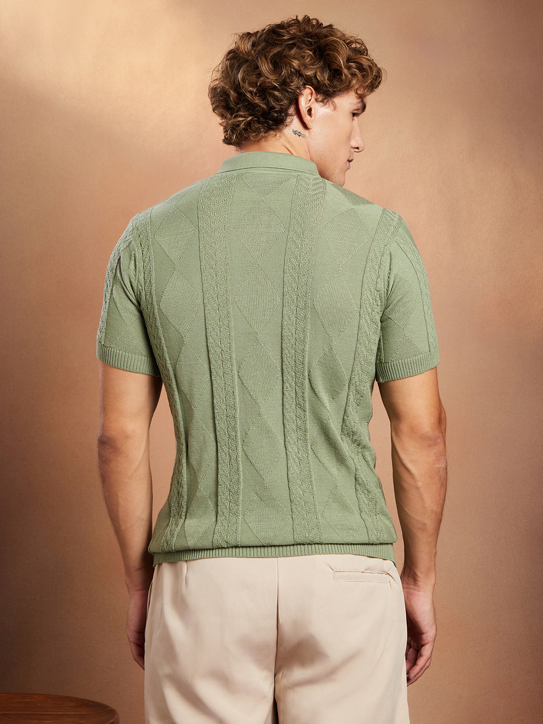 Argyle-Tactile Polo T-Shirt