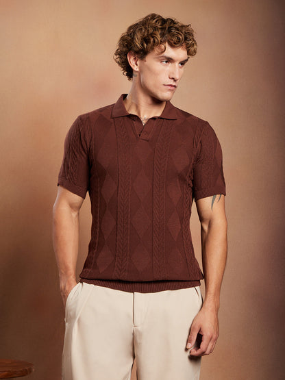 Argyle-Tactile Polo T-Shirt
