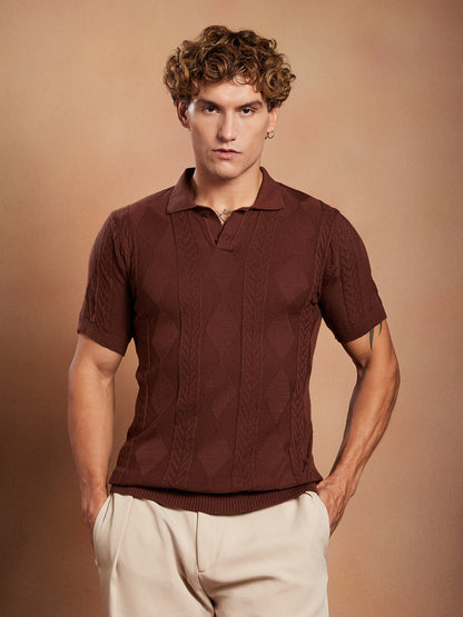 Argyle-Tactile Polo T-Shirt