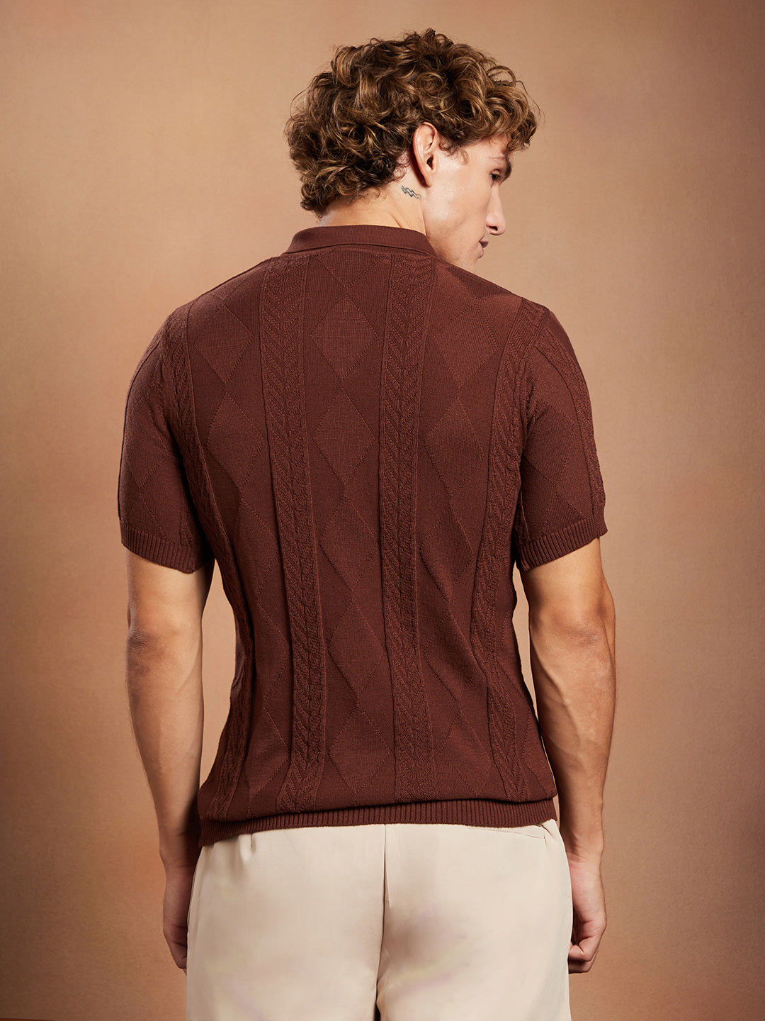 Argyle-Tactile Polo T-Shirt