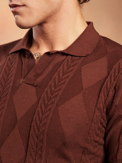 Argyle-Tactile Polo T-Shirt