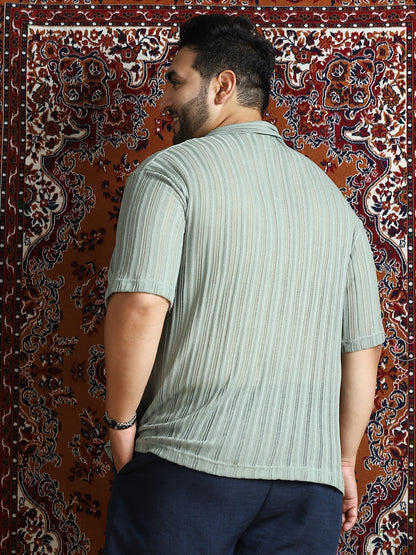 Duo-Striped Relaxed Polo T-Shirt