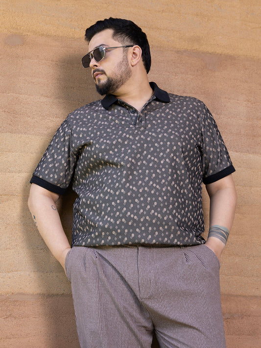 Shadowed-Polka Polo T-Shirt