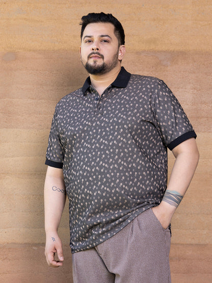 Shadowed-Polka Polo T-Shirt