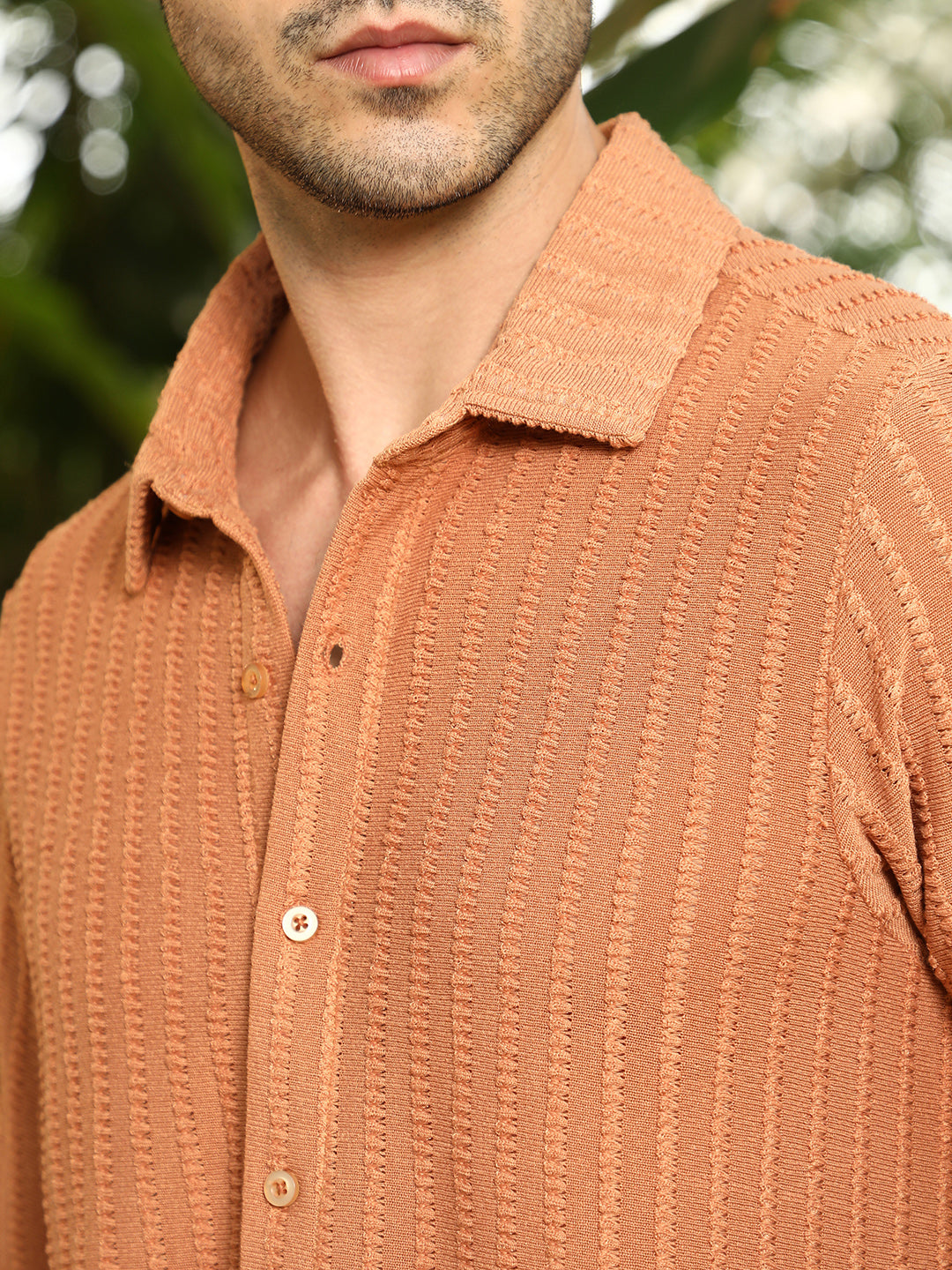 Cross-Stitch Stripe Knit Shirt