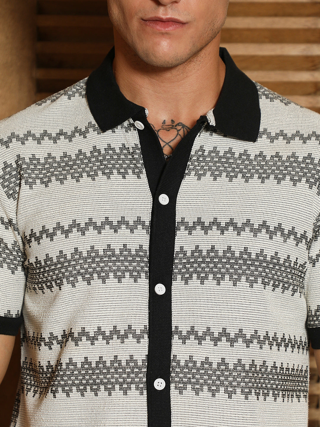 Arched-Knit Polo Shirt