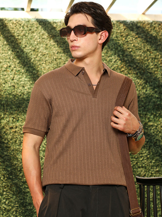 Furrow-Tactile Polo T-Shirt
