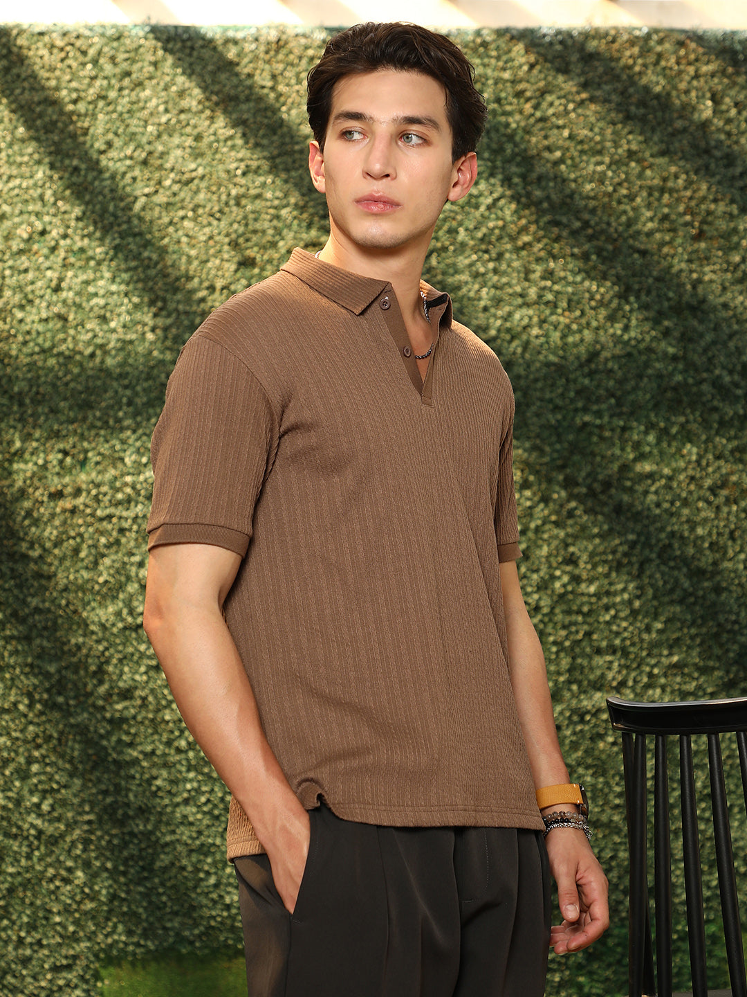 Furrow-Tactile Polo T-Shirt