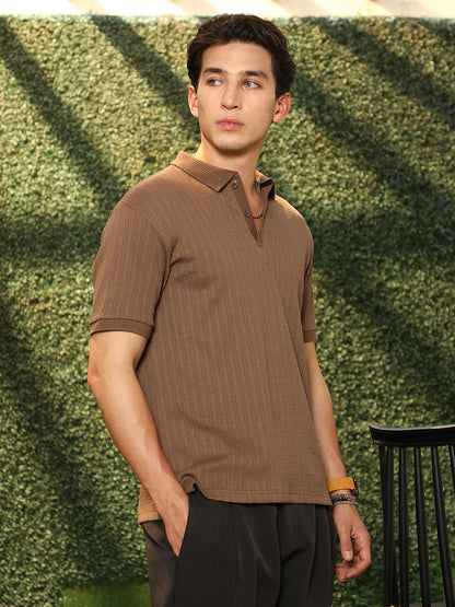 Furrow-Tactile Polo T-Shirt