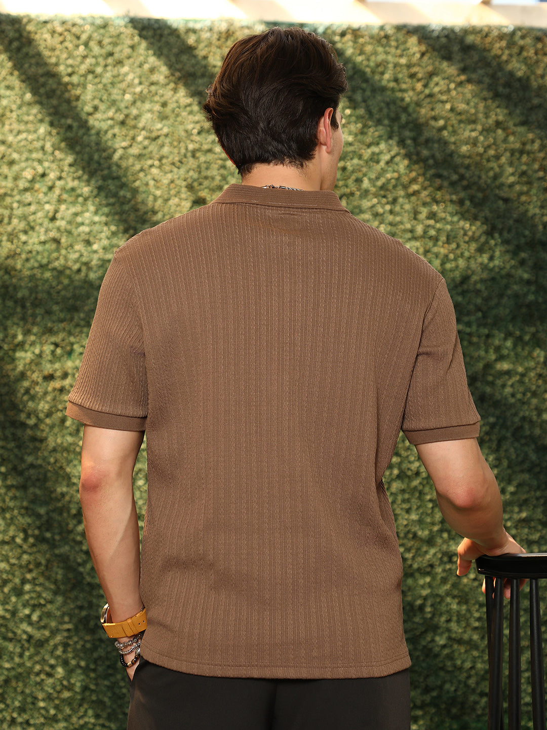 Furrow-Tactile Polo T-Shirt