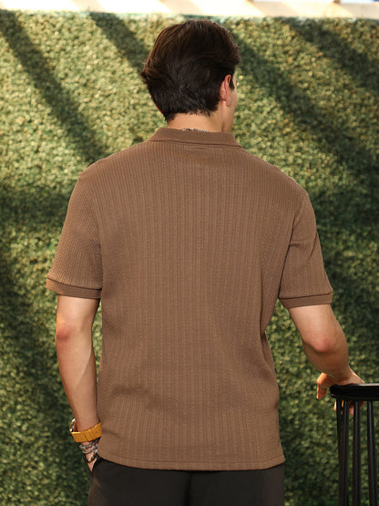 Furrow-Tactile Polo T-Shirt
