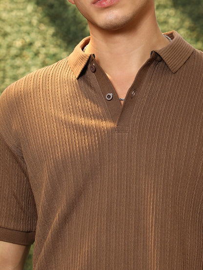 Furrow-Tactile Polo T-Shirt