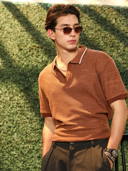 Tactile-Knitted Polo T-Shirt