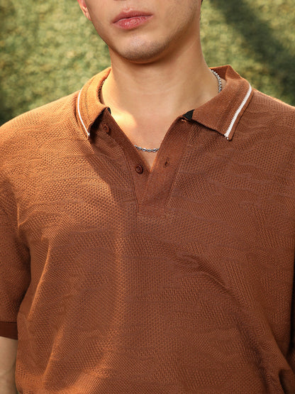 Tactile-Knitted Polo T-Shirt