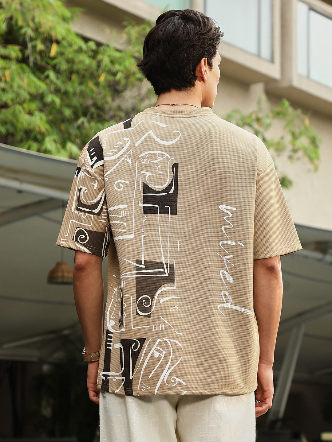 Boxy Folk-Wave T-Shirt