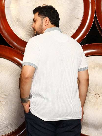Contrast Ribbed Polo T-Shirt