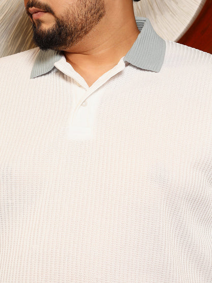 Contrast Ribbed Polo T-Shirt