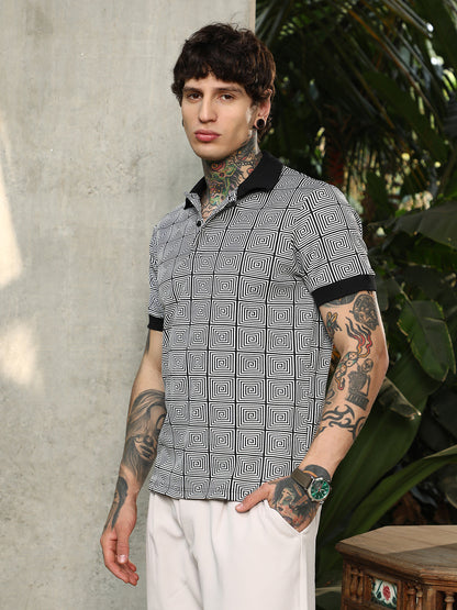 Optical-Illusion Polo T-Shirt