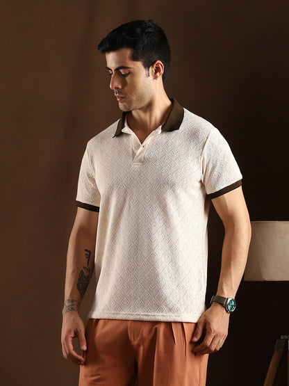 Contrast Quad Polo T-Shirt