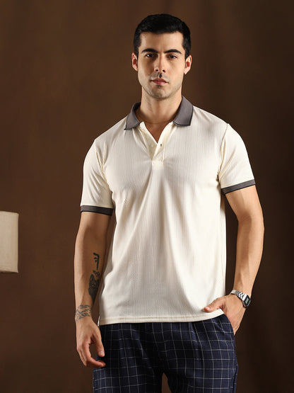 Contrast Trough Polo T-Shirt