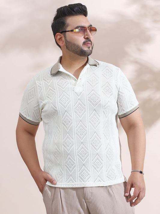 Contrast Rhombus Polo T-Shirt