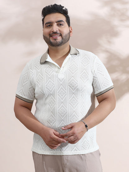 Contrast Rhombus Polo T-Shirt