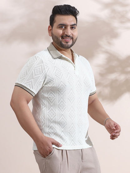 Contrast Rhombus Polo T-Shirt