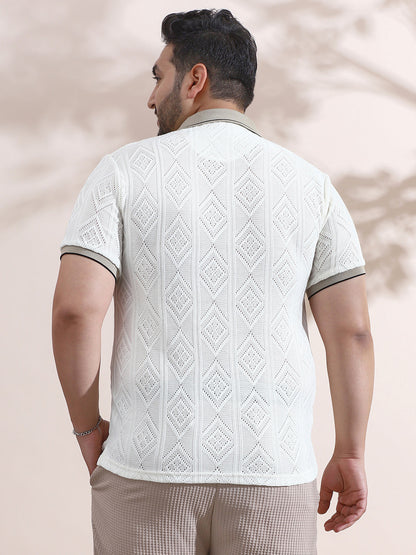 Contrast Rhombus Polo T-Shirt
