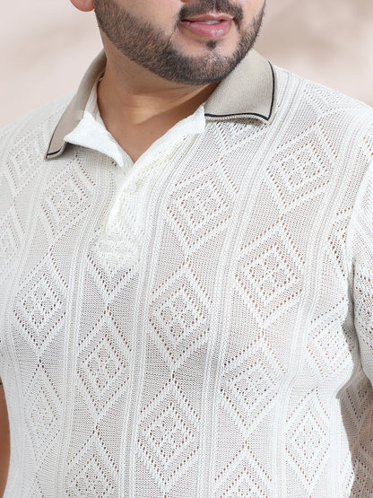 Contrast Rhombus Polo T-Shirt