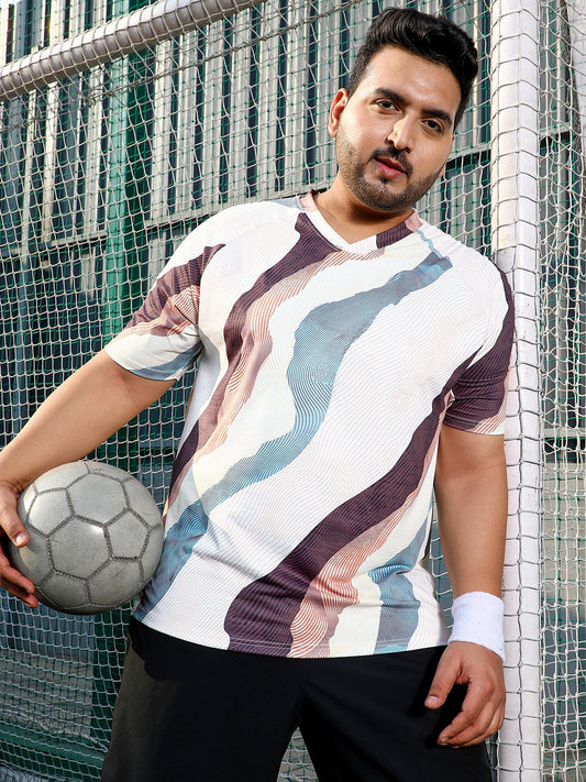 Abstract-Motif Activewear T-Shirt