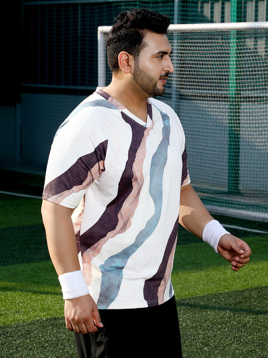 Abstract-Motif Activewear T-Shirt