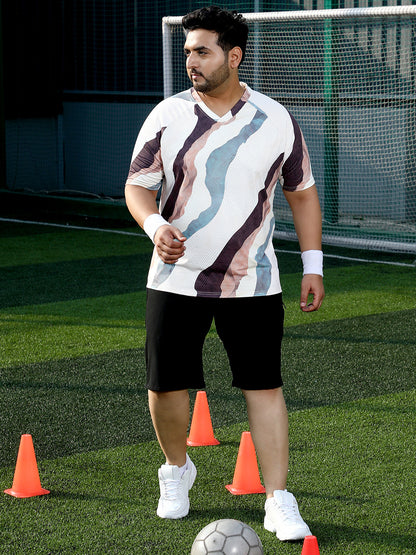 Abstract-Motif Activewear T-Shirt