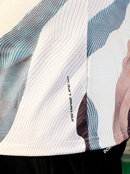 Abstract-Motif Activewear T-Shirt