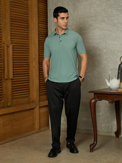 Seamless Striped Polo T-Shirt