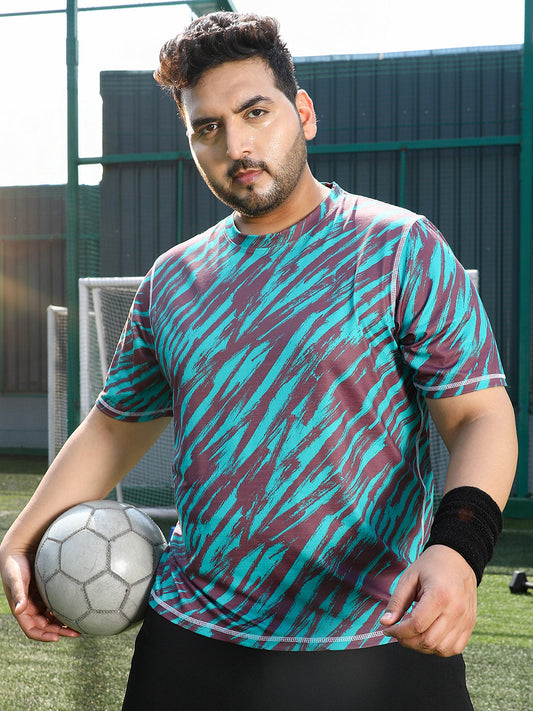 Contrast-Stroke Activewear T-Shirt