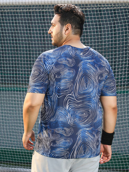 Swirl-Lined Activewear T-Shirt