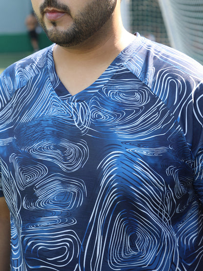 Swirl-Lined Activewear T-Shirt