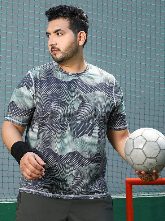 Abstract-Motif Activewear T-Shirt