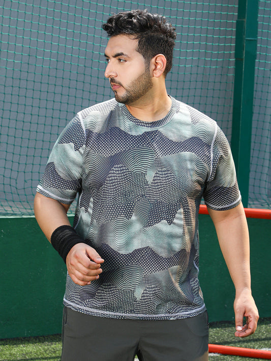 Abstract-Motif Activewear T-Shirt
