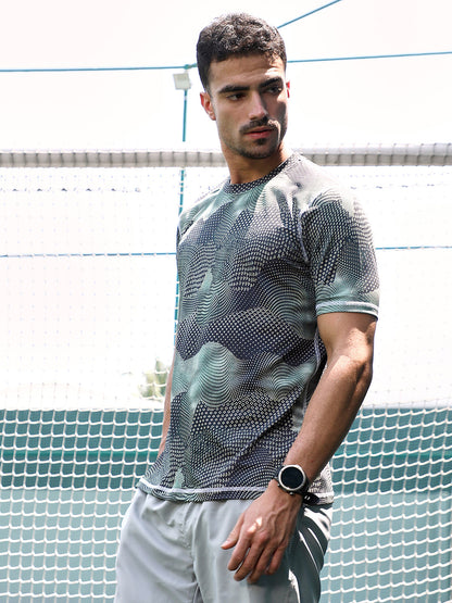 Abstract-Motif Activewear T-Shirt