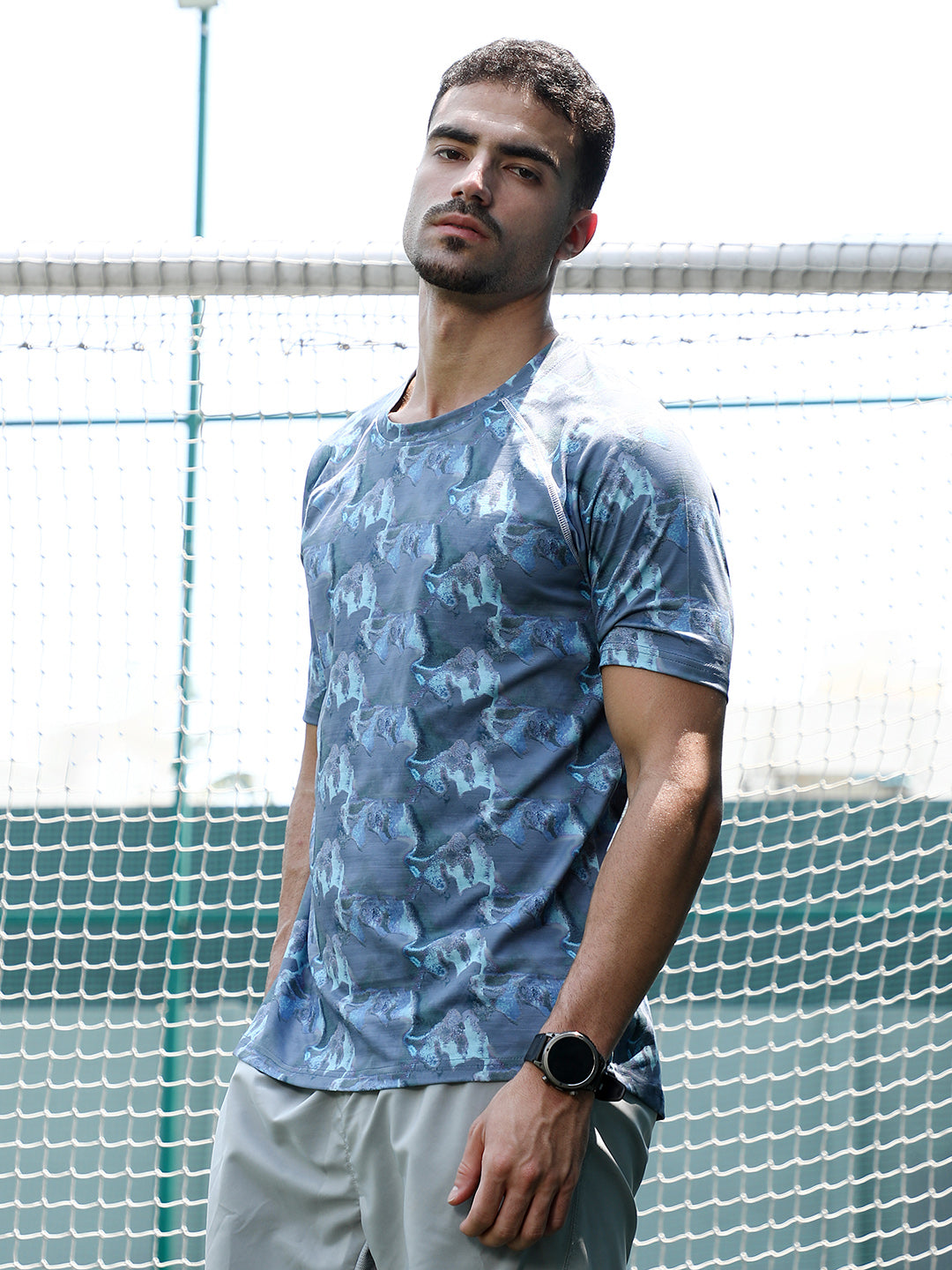 Panel-Swirl Activewear T-Shirt