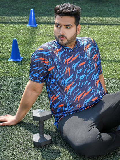 Block-Swirl Activewear T-Shirt