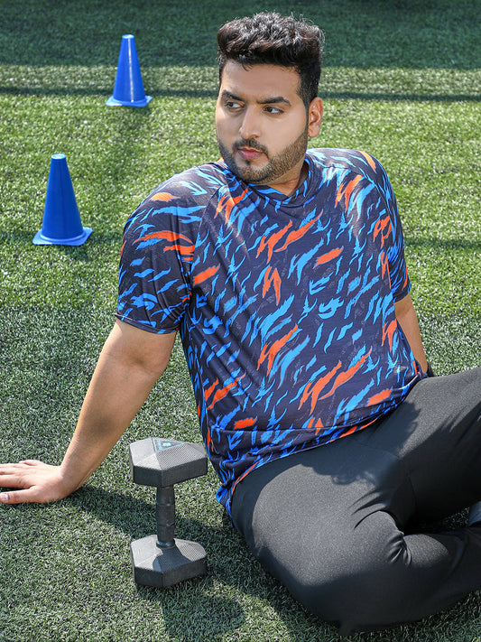Block-Swirl Activewear T-Shirt